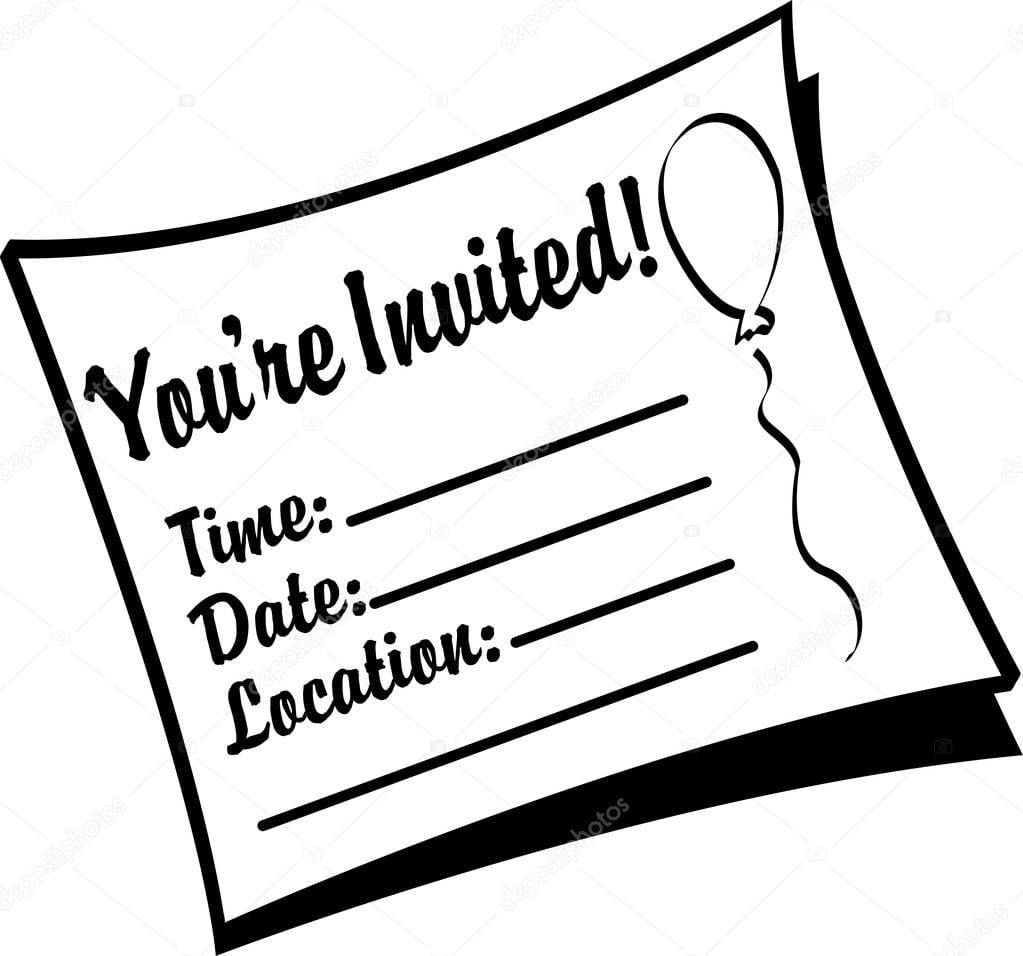 Black And White Youre Invited Birthday Party Invitation â Stock
